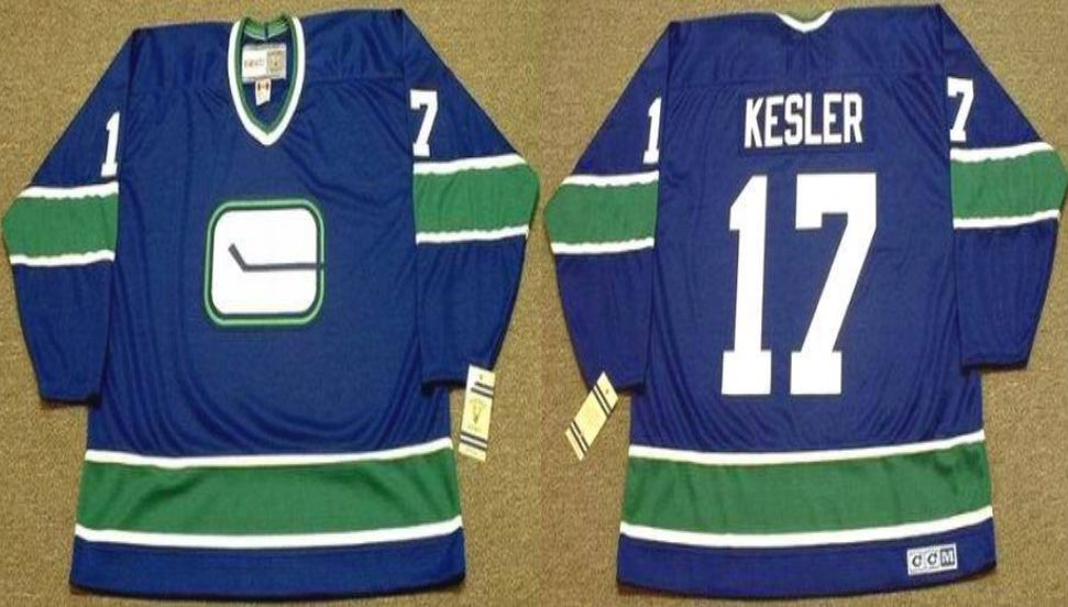 2019 Men Vancouver Canucks #17 Kesler Blue CCM NHL jerseys
